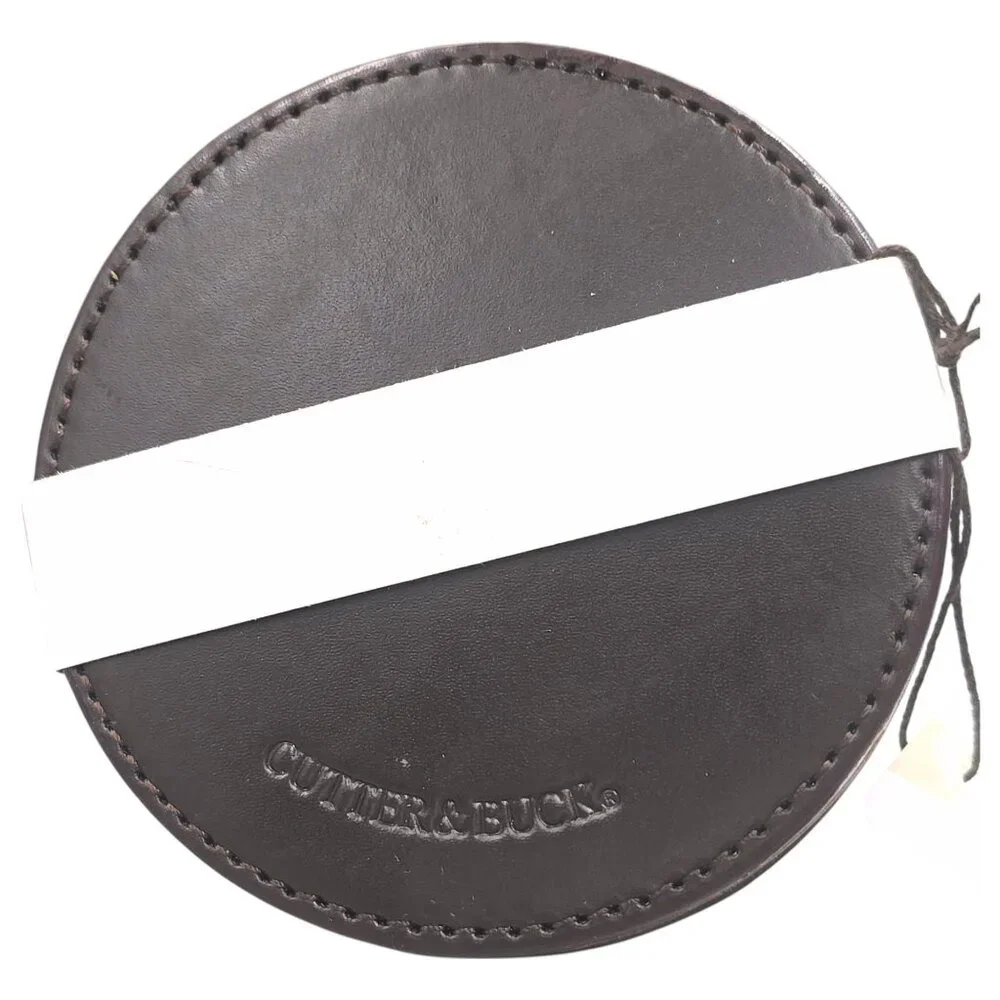 Cutter & Buck Leather Coaster Set of 6 American Home Mortgage Storage Box‎
